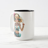 08A Dollz by: Svace - Series 01 Tweekleurige Koffiemok (Voorkant links)