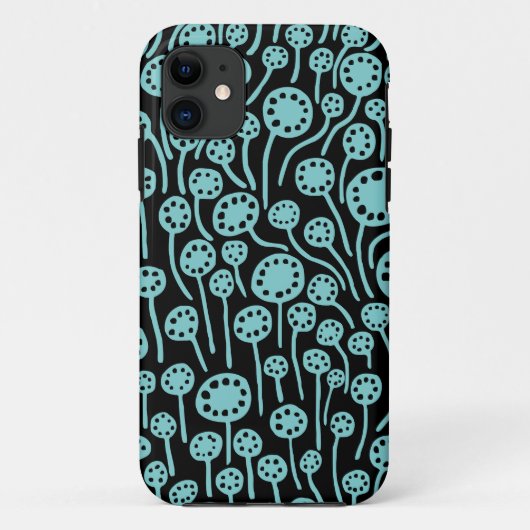 090512 Lt Blauw groen op zwart Case-Mate iPhone Case (Achterkant)