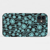 090512 Lt Blauw groen op zwart Case-Mate iPhone Case (Achterkant (horizontaal))