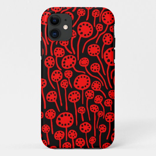 090512 Rood op zwarte iPhone draagtas Case-Mate iPhone Case (Achterkant)