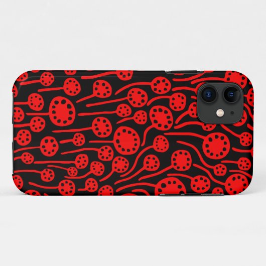 090512 Rood op zwarte iPhone draagtas Case-Mate iPhone Case (Achterkant (horizontaal))