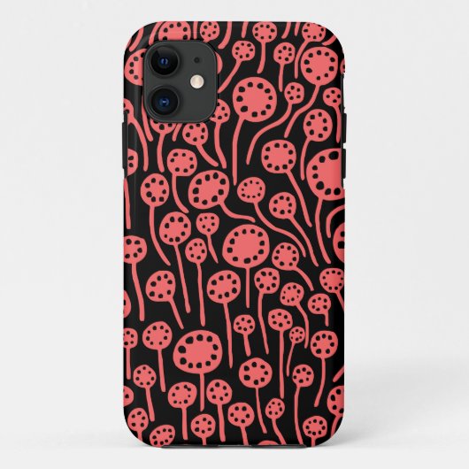 090512 Tropisch roze op zwart Case-Mate iPhone Case (Achterkant)