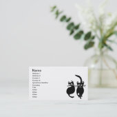 092 EN 081 ZWARTE CARTOON VANGSTEN DIEREN ZWARTE VISITEKAARTJE (Staand voorkant)