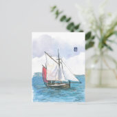 (093) Leenan Head Sailboot Briefkaart (Staand voorkant)