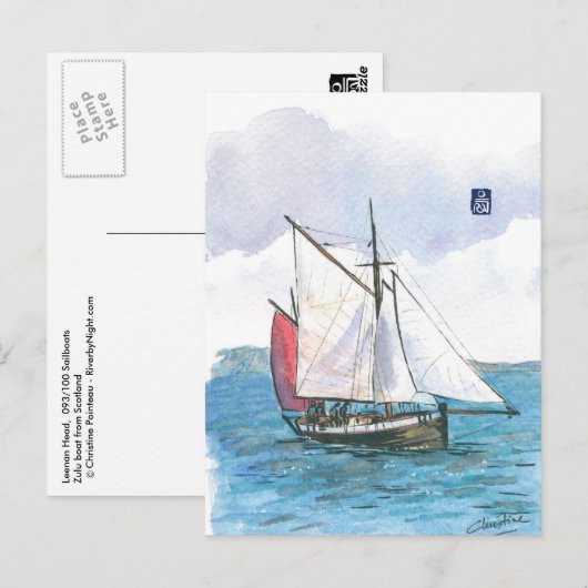 (093) Leenan Head Sailboot Briefkaart (Voorkant / Achterkant)