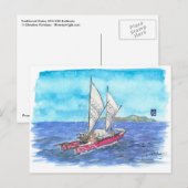 (095) Traditional Waka Sailboat Briefkaart (Voorkant / Achterkant)