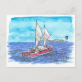 (095) Traditional Waka Sailboat Briefkaart (Voorkant)