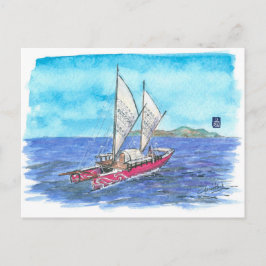 (095) Traditional Waka Sailboat Briefkaart