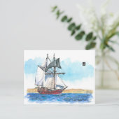 (096) Atyla Schooner Sailships Briefkaart (Staand voorkant)