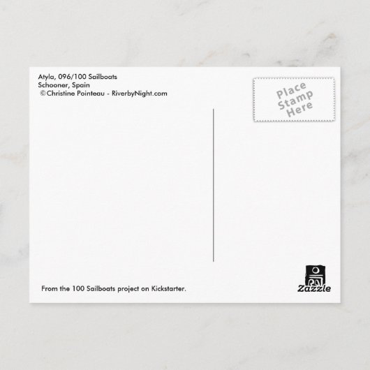 (096) Atyla Schooner Sailships Briefkaart (Achterkant)