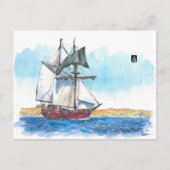 (096) Atyla Schooner Sailships Briefkaart (Voorkant)