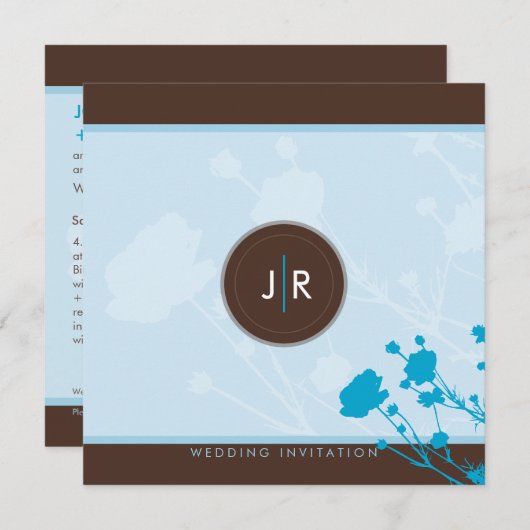 098 Sara :: BRUILOFT NODIGT weidebloemen 6SQ UIT Kaart (Voorkant / Achterkant)