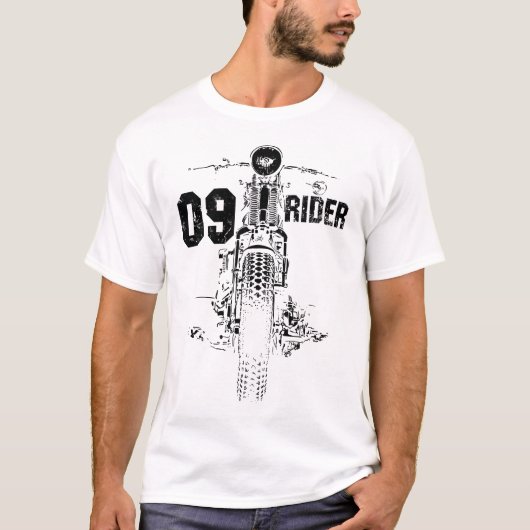 09 Rijder Motorfiets Biker Grafisch T-Shirt (Voorkant)