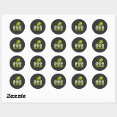 0-0-2 Het begint hier Pickleball Ronde Sticker (Vel)