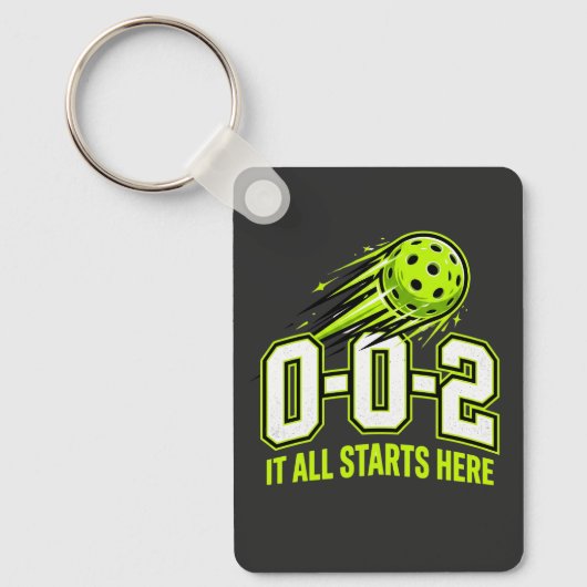 0-0-2 Pickleball-sleutelhanger - Grappig score-cad Sleutelhanger (Voorkant)