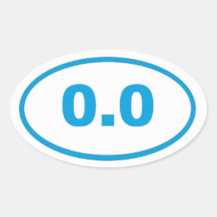 0,0 blauwcyaan ovale sticker
