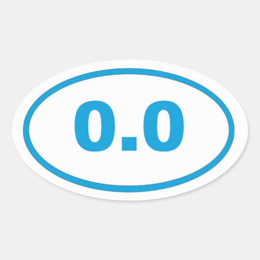0,0 blauwcyaan ovale sticker (Voorkant)