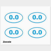 0,0 blauwcyaan ovale sticker (Vel)