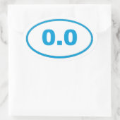 0,0 blauwcyaan ovale sticker (Tas)