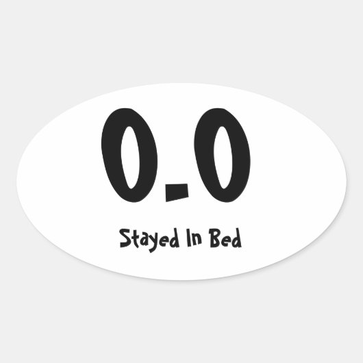0,0 bleef in bed ovale sticker (Voorkant)