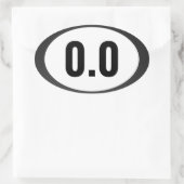 0,0 Geen lopende ovale Sticker (Tas)