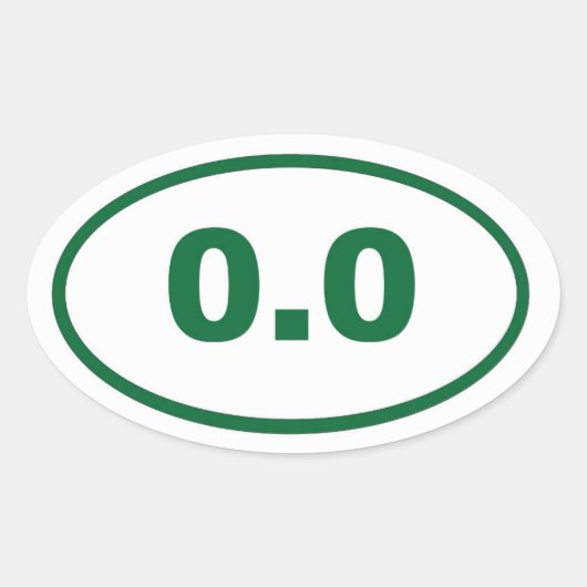 0,0 groen ovale sticker (Voorkant)