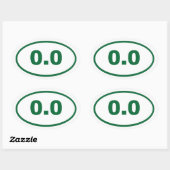 0,0 groen ovale sticker (Vel)