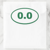 0,0 groen ovale sticker (Tas)