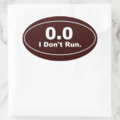 0,0 Ik ren niet. sticker (Tas)