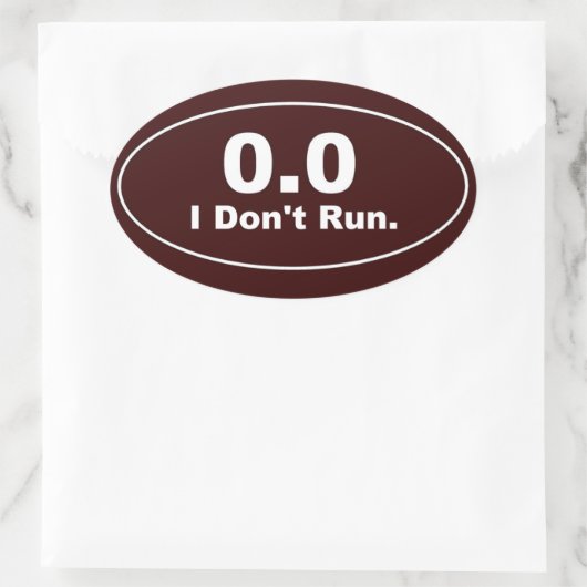 0,0 Ik ren niet. sticker (Tas)