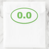 0,0 lichtgroen ovale sticker (Tas)