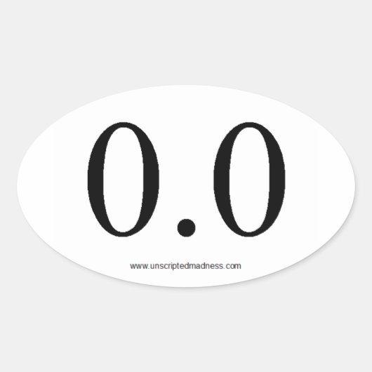 0,0 mijl ovale sticker (Voorkant)