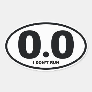 0,0 mille die ik niet loop ovale sticker