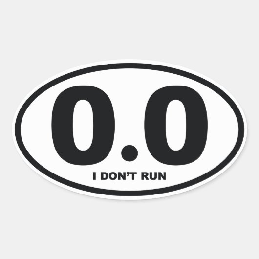 0,0 mille die ik niet loop ovale sticker (Voorkant)