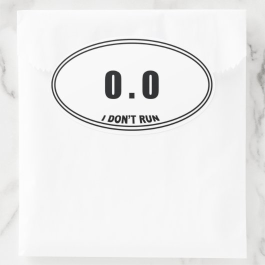 0.0 niet-runner ovale Stickers (Tas)