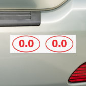 0,0 ovaal bumpersticker (Op auto)