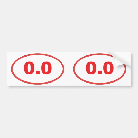0,0 ovaal bumpersticker (Voorkant)