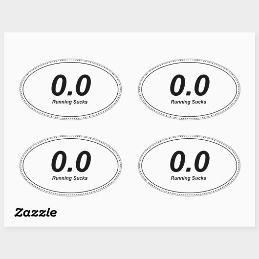 0.0 ovale Bumpersticker hardlopen zuigt! Sticker (Vel)