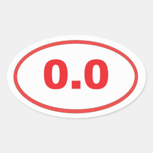 0,0 rood ovale sticker