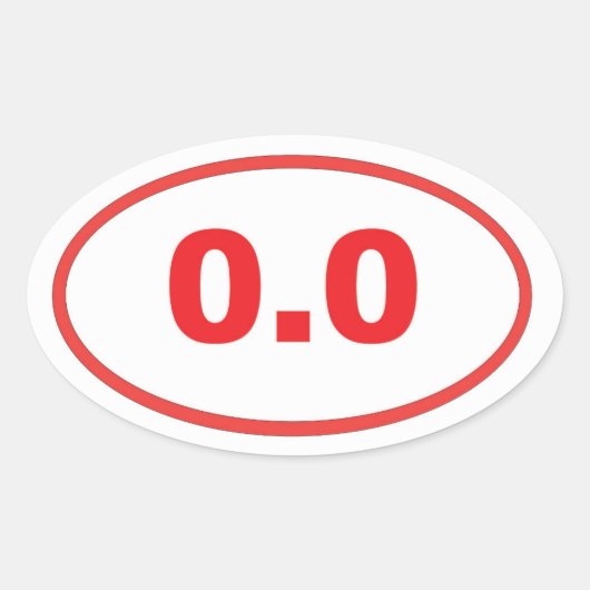 0,0 rood ovale sticker (Voorkant)