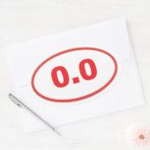 0,0 rood ovale sticker (Envelop)