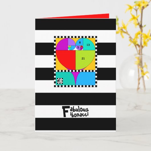 0-1-1-2-3-5-8 Fibonacci Kaart (Gele Bloem)