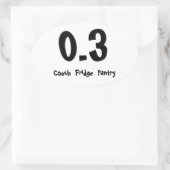 0.3 Couch Koelkast Pantry Ovale Sticker (Tas)