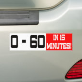0 - 60 in 15 minuten Bumpersticker (Op auto)