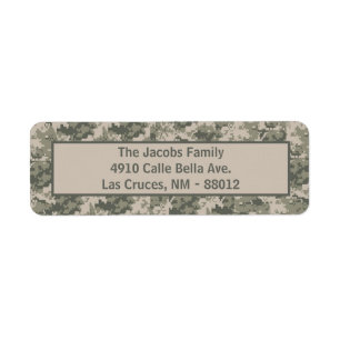 0,75 x 2,25-inch ARMY ACU Camo Return-adreslabel Etiket