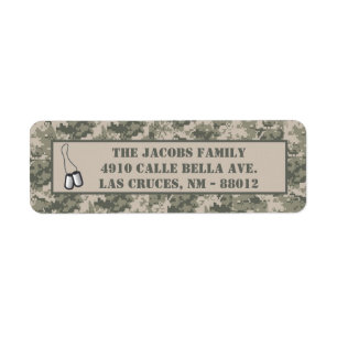 0,75 x 2,25-inch ARMY ACU Camo Return-adreslabel Etiket