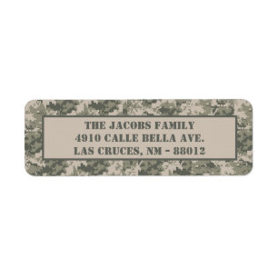 0,75 x 2,25-inch ARMY ACU Camo Return-adreslabel Etiket
