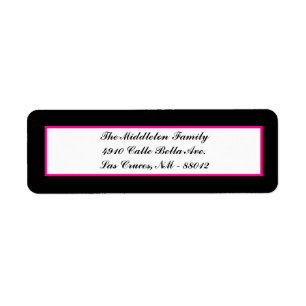 0,75 x 2,25-inch hot-roze Zebra Return-adreslabel Etiket