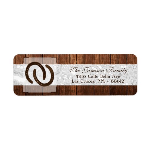 0,75 x 2,25-inch Return Address Label Hoefijzers H (Voorkant)