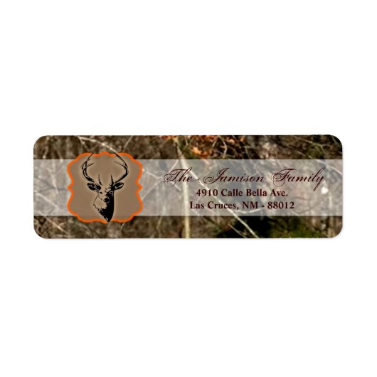 0,75 x 2,25-inch Return Address Label Hunting Deer (Voorkant)